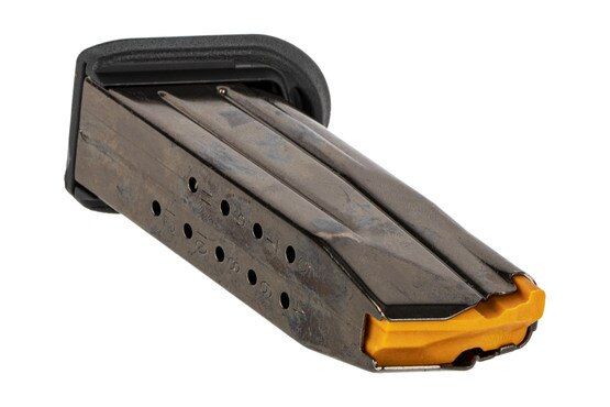 The FN FNS-9C Magazine features rear witness holes and a stainless steel construction